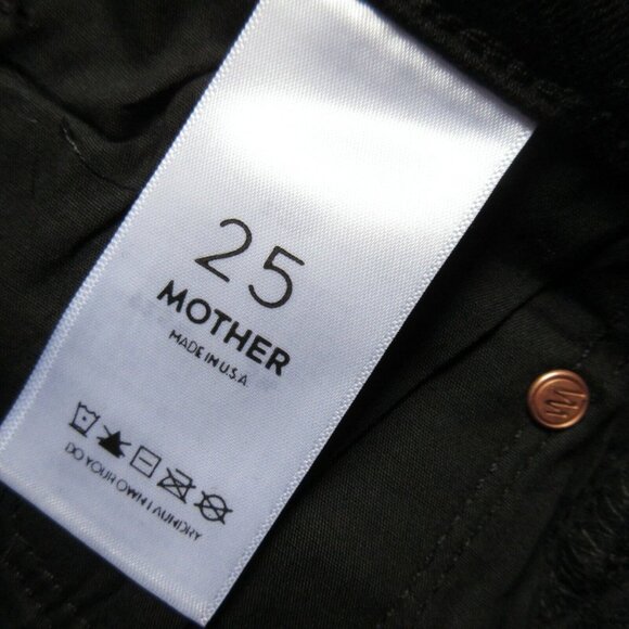 NWT Mother Swooner Ankle in Wet Paint Black Coated Stretch Skinny Jeans 25 - Picture 8 of 9